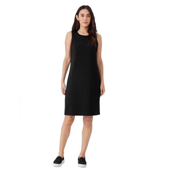 EILEEN FISHER Organic Cotton Knit Tank Dress In Black 1X NWT - Picture 8 of 12